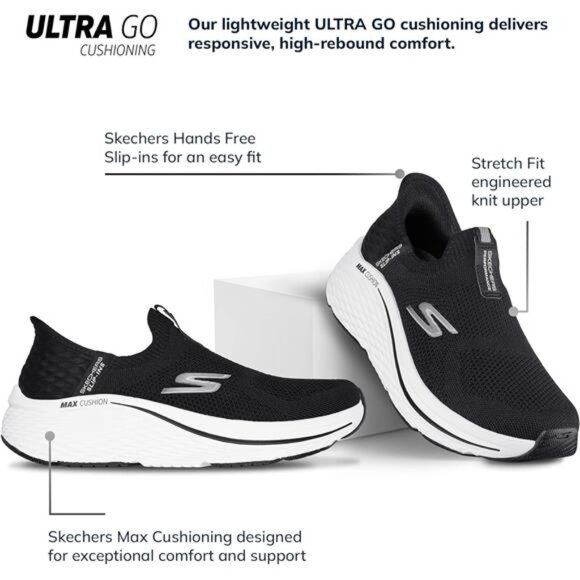 Skechers Womens Max Cushioning Elite 2.0 Eternal Hands Free Slip-ins Sneaker - Picture 2 of 7
